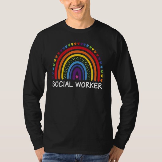 Social Worker Boho Rainbow Back To School Apprecia Tシャツ (正面)