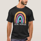 Social Worker Boho Rainbow Back To School Apprecia Tシャツ (正面)