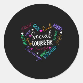 Social worker heart funny social work for womens ラウンドシール
