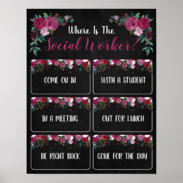 Social Worker Office Door Signの場所 ポスター