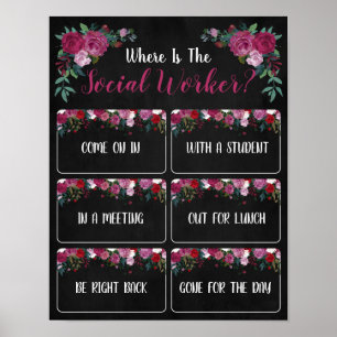 Social Worker Office Door Signの場所 ポスター