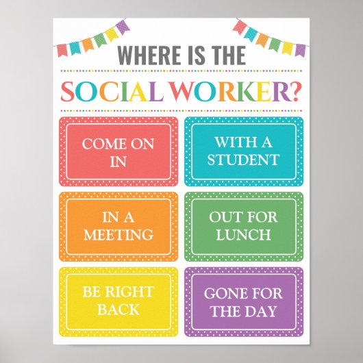 Social Worker Office Door Signの場所 ポスター (正面)