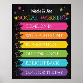 Social Worker Office Door Signの場所 ポスター