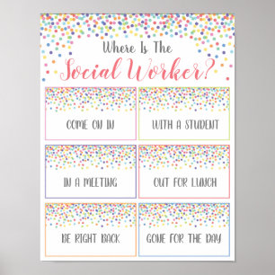 Social Worker Office Door Signの場所 ポスター