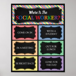 Social Worker Office Door Signの場所 ポスター