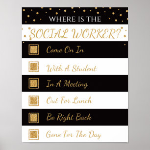 Social Worker Office Door Signの場所 ポスター