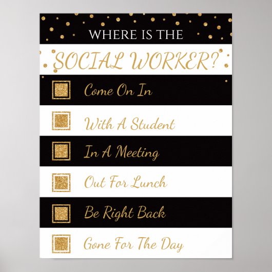 Social Worker Office Door Signの場所 ポスター (正面)