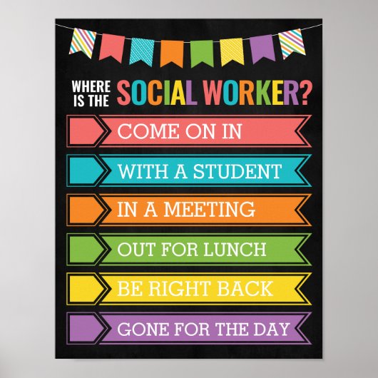 Social Worker Office Door Signの場所 ポスター (正面)