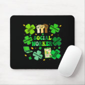 Social worker shamrock st patricks day social work マウスパッド (マウス)