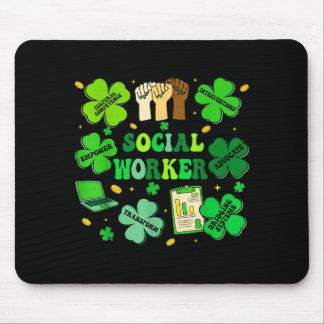 Social worker shamrock st patricks day social work マウスパッド