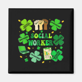 Social worker shamrock st patricks day social work マグネット