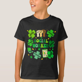 Social worker shamrock st patricks day social work tシャツ
