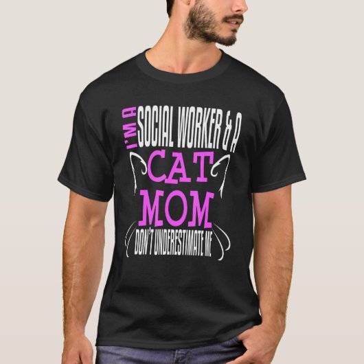 Social Worker Work Cat Mom MSW Graduation Masters  Tシャツ (正面)
