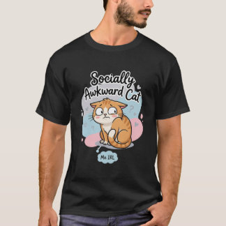 Socially Awkward Cat Tee | Introvert Cat Lover Tシャツ