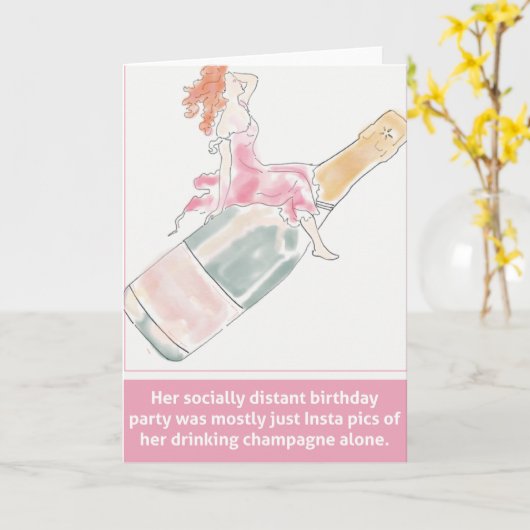 Socially Distant Self Isolating誕生日カード。 カード (黄色い花)