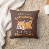Socially Exhausted But Still Cute - Shiba Inu クッション (ブランケット)