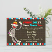 Sockモンキー誕生日招待 招待状 (スタンド正面)