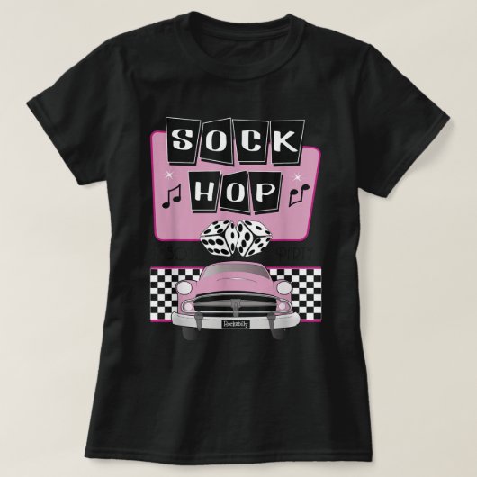 Sock Hop 1950s Rockabilly Party Design Tシャツ (デザイン正面)
