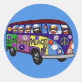 Sock Money Peace Bus Sticker ラウンドシール (正面)