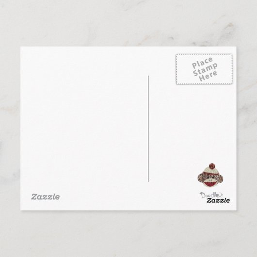 Sock Monkeyありがとうポストカード ポストカード (裏面)