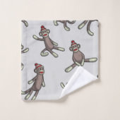 Sock Monkeyアクション バスタオルセット (ウォッシュタオル)