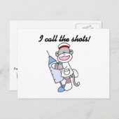 Sock Monkeyナース私はショットギフトと呼ぶ ポストカード (正面/裏面)