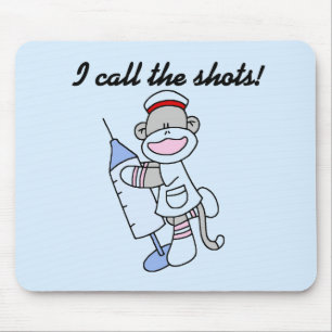 Sock Monkeyナース私はショットギフトと呼ぶ マウスパッド