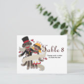 SOCK MONKEY'結婚s Table Cards Numbersはがき ポストカード (スタンド正面)