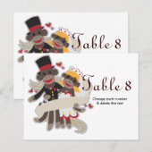 SOCK MONKEY'結婚s Table Cards Numbersはがき ポストカード (正面/裏面)