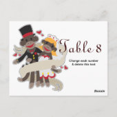 SOCK MONKEY'結婚s Table Cards Numbersはがき ポストカード (裏面)