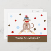 Sock Monkey 感謝してい Your Note Cardはがき ポストカード (正面/裏面)