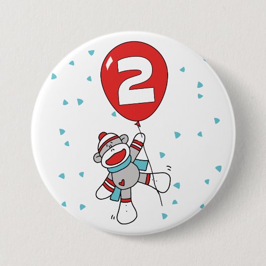 Sock Monkey 2nd誕生日 缶バッジ (正面)