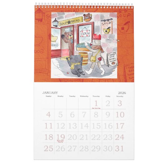 Sock monkey and his friends calendar 2022 カレンダー (1月 2026)