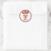 SOCK MONKEY BABY SHOWER Thank You Round BOY #4 ラウンドシール (バッグ)