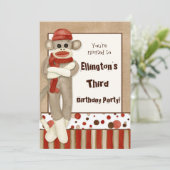 Sock Monkey, Birthday Party招待 招待状 (スタンド正面)