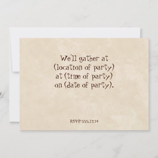 Sock Monkey, Birthday Party招待 招待状 (裏面)