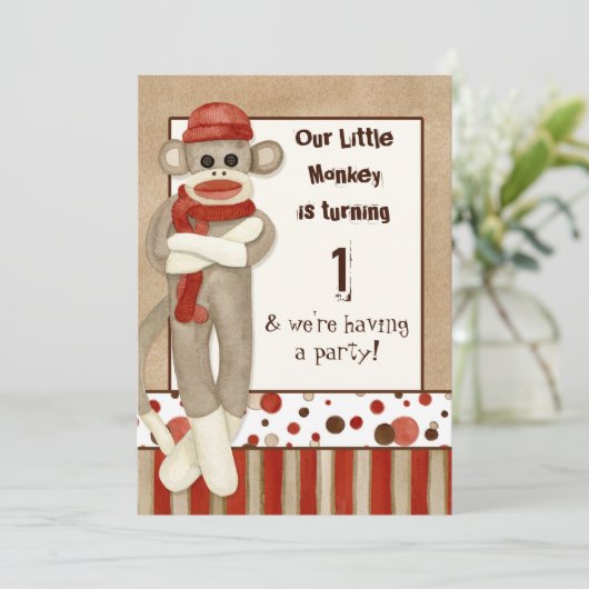 Sock Monkey, Birthday Party招待 招待状 (スタンド正面)