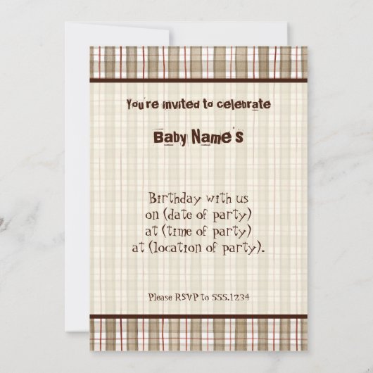 Sock Monkey, Birthday Party招待 招待状 (裏面)