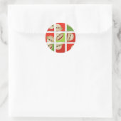 Sock Monkey Christmas Blocks Roundスタンプ ラウンドシール (バッグ)