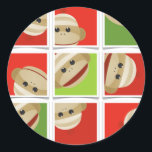 Sock Monkey Christmas Blocks Roundスタンプ ラウンドシール<br><div class="desc">ケリー・シュワルクによるこのオリジナルデザインはおもしろいよくはしゃぐで、カップケーキトッパー飾、パーティーの好意、紙またはプラスチック製のカップ、ナプキンリングに完璧な追加を使用するに完璧な追加。*Kelly Schwarkから購入できるマッチング製品。</div>