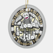 Sock Monkey Domino Legend ornament セラミックオーナメント (左)