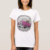 Sock Monkey Driving Car Tシャツ (正面)