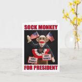 Sock Monkey for President Note Card カード (黄色い花)