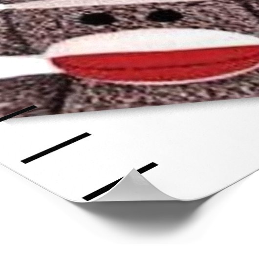 Sock Monkey Grow Chart ポスター (角)