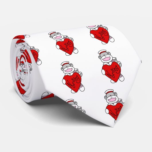 Sock Monkey I love看護Tシャツ&ギフト ネクタイ (ロール)