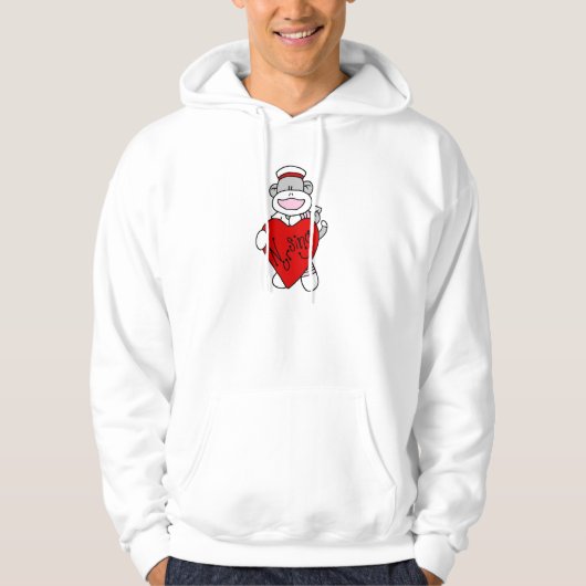 Sock Monkey I love看護Tシャツ&ギフト パーカ (正面)