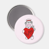Sock Monkey I love看護Tシャツ&ギフト マグネット (正面/裏面)