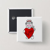 Sock Monkey I love看護Tシャツ&ギフト 缶バッジ (正面&裏面)
