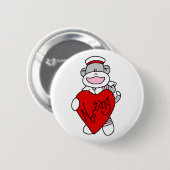 Sock Monkey I love看護Tシャツ&ギフト 缶バッジ (正面&裏面)