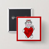 Sock Monkey I love看護Tシャツ&ギフト 缶バッジ (正面&裏面)
